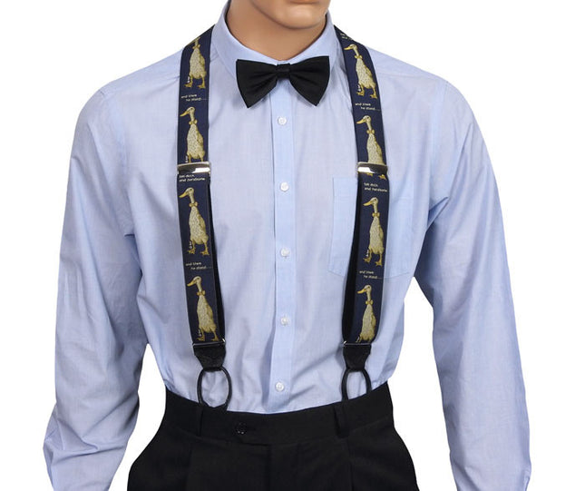 Tall Ducks Woven Silk Braces Front