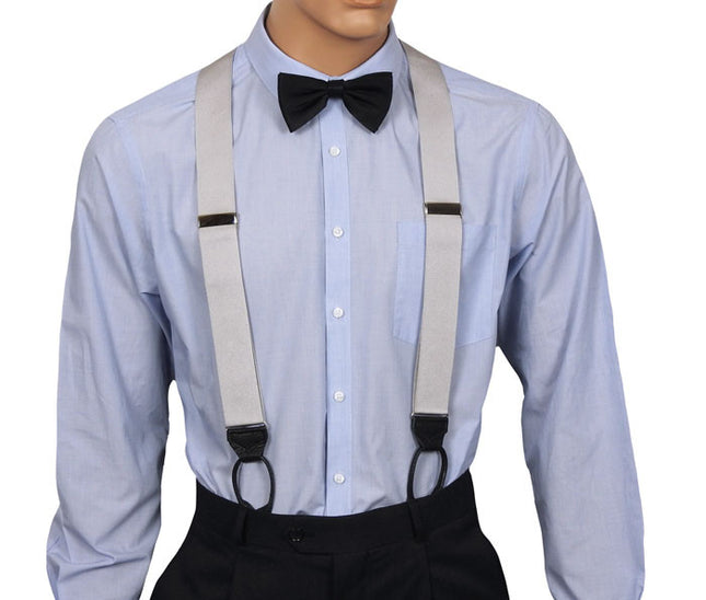 Silver Button Braces Front