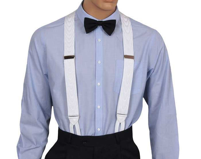 Albert Thurston White Moire Braces