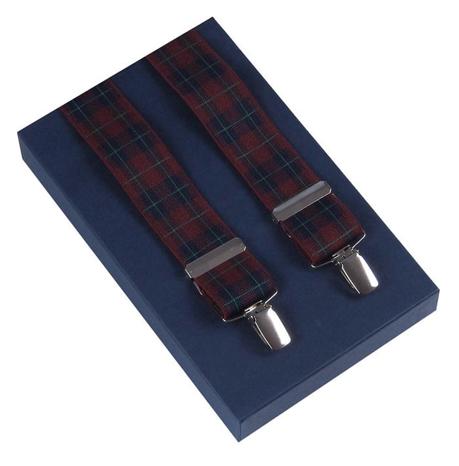 Burgundy Tartan Braces