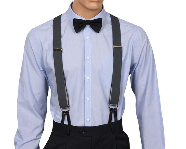Grey Button Braces Front