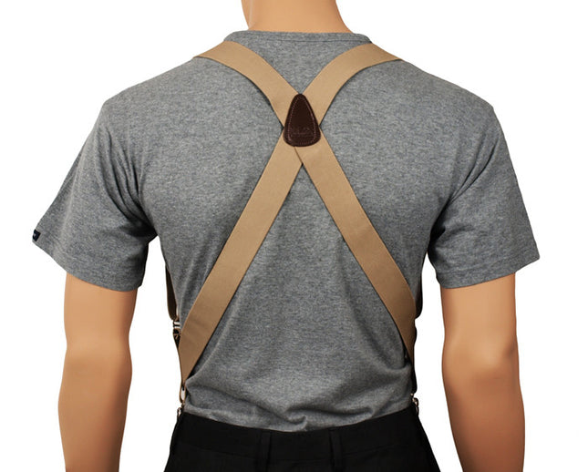 Beige Hip Clip Suspenders Rear View
