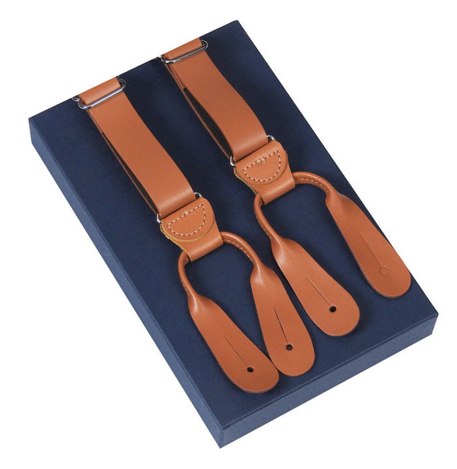 Leather Button Suspenders
