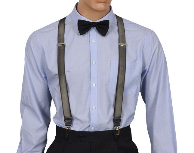 Dark Grey Braces Satin Front