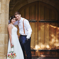 Bridegroom wearing our wedding braces
