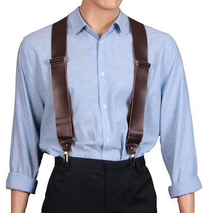 Two Inch Brown Leather Braces