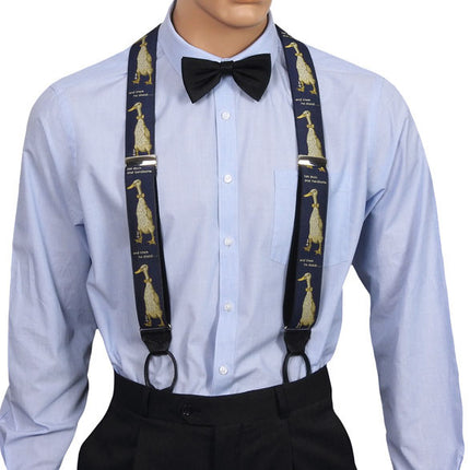 Tall Ducks Woven Silk Braces Front