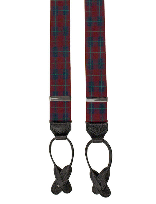 Red Plaid Button Braces