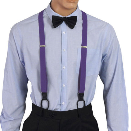 Skinny Purple Button Braces Front