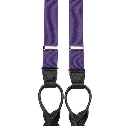 Skinny Purple Button Braces