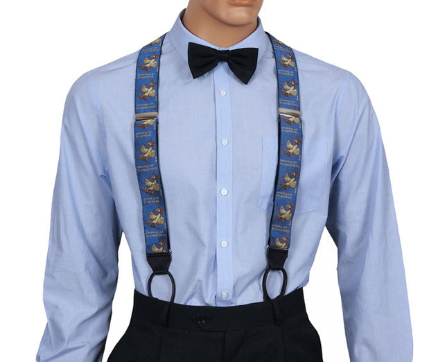 Growing Old Woven Silk Braces Front