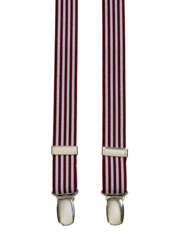 Super Skinny Burgundy Striped Braces