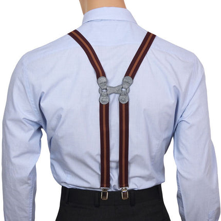 H-Back Wine Striped Braces