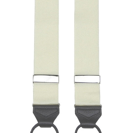 Ivory Barathea Suspenders Chrome Adjusters