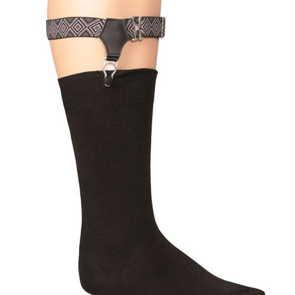 Albert Thurston Black Patterned Sock Garters