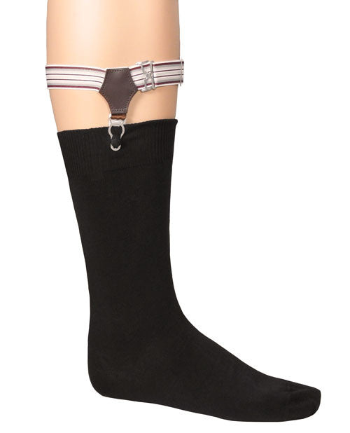 Albert Thurston Burgundy Striped Sock Suspenders