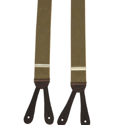 1940s Style Khaki Button Braces