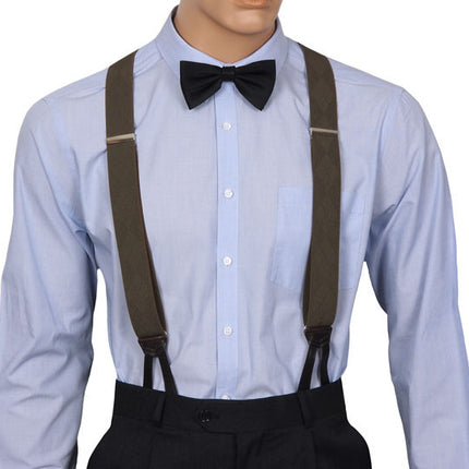 1940s Style Khaki Button Braces Front