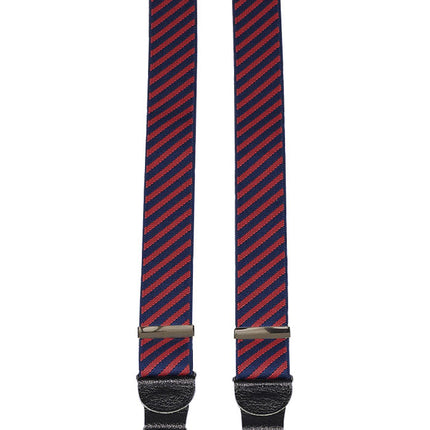 Navy and Red Diagonal Stripe Braces