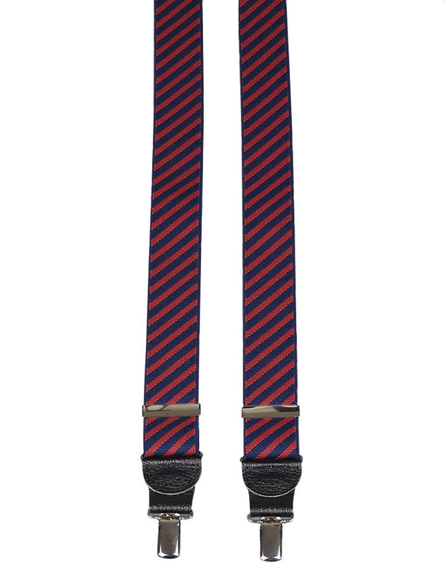 Navy and Red Diagonal Stripe Braces
