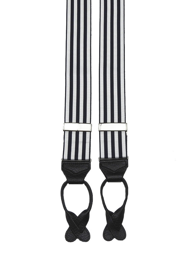 Black And White Striped Barathea Braces