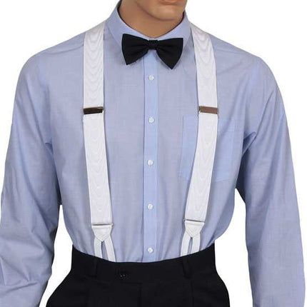 Albert Thurston White Moire Braces
