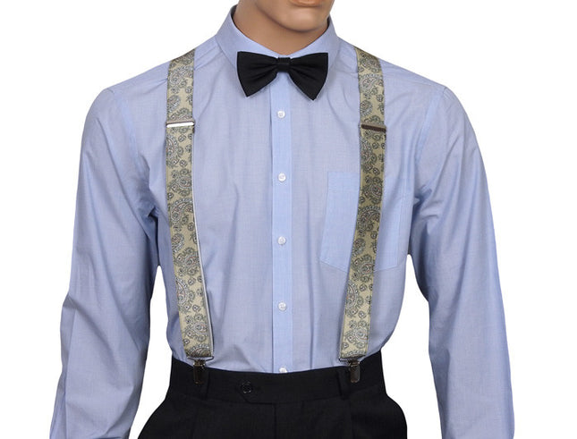 Beige Paisley Braces Front Image