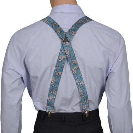 Blue Paisley X Back Braces