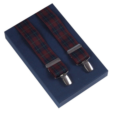 Burgundy Tartan Braces