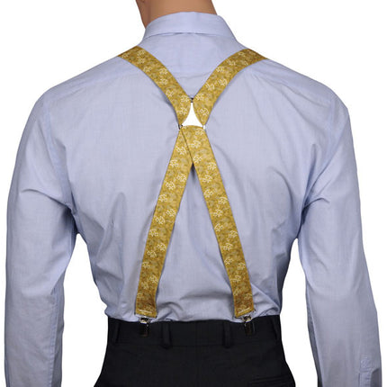 Yellow Floral Braces X Back