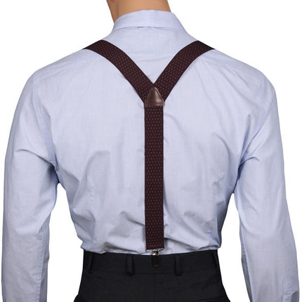 Burgundy Dotted Braces Y Back