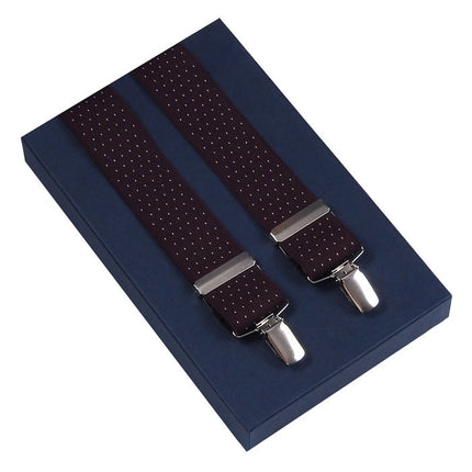 Burgundy Dotted Braces