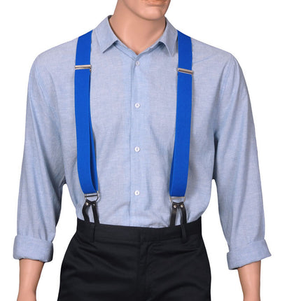 Royal Blue Button On Braces