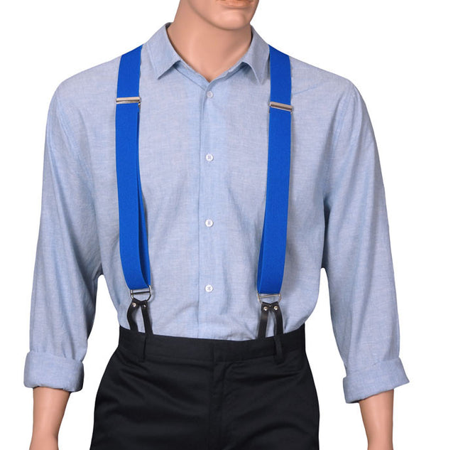 Royal Blue Button On Braces