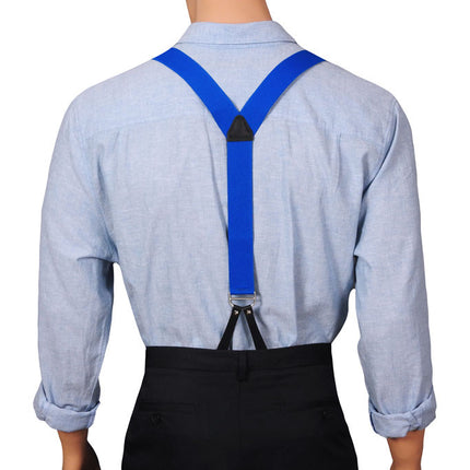 Royal Blue Y Back Button On Braces