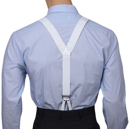 White Button Suspenders Y Back