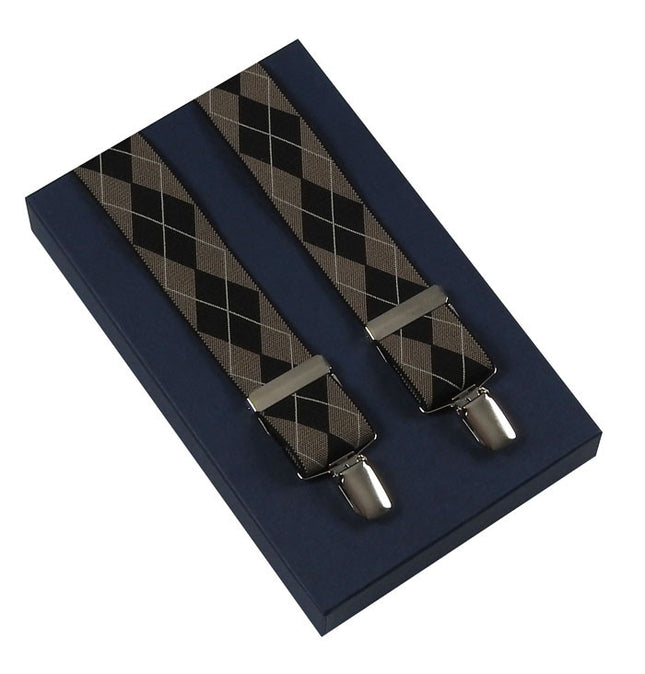Beige And Black Plaid Braces