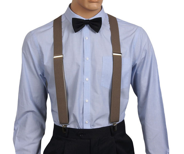 Khaki Clip On Braces Front