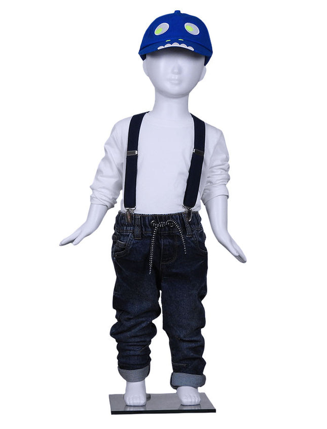 Kids Navy Blue Braces Front