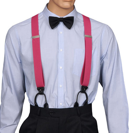Fuchsia Combo Braces Button Runners Attached