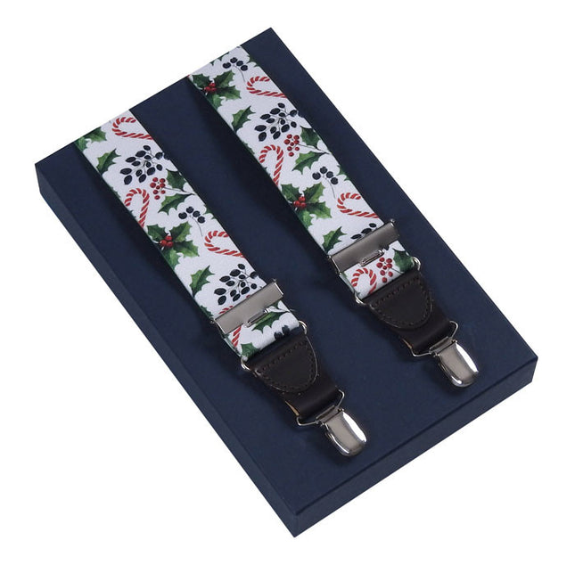 Christmas Candy Cane And Holly Braces