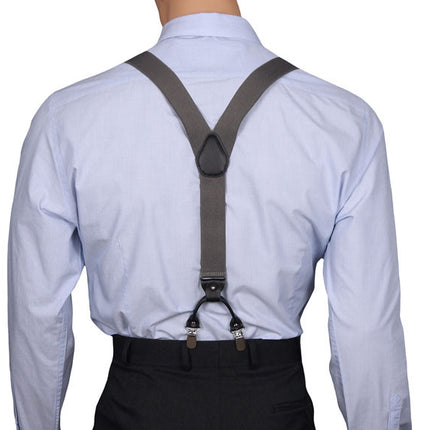 Dark Grey Double Clip Braces Y Back