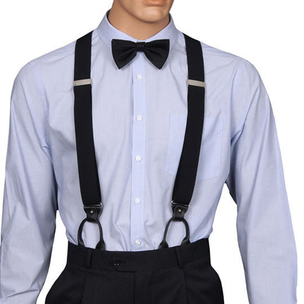 Black combo braces button runners attached