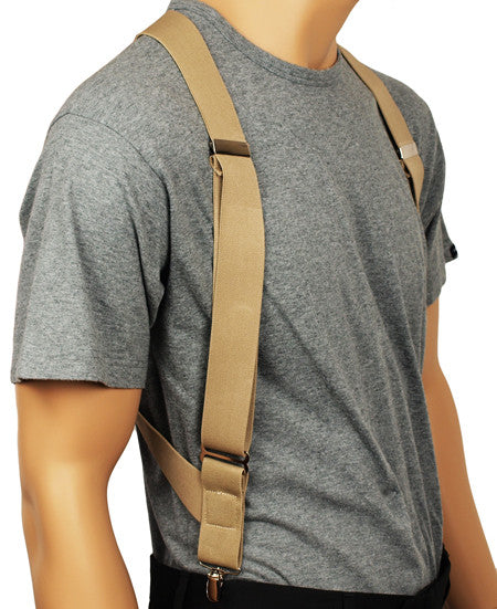 Beige Hip Clip Suspenders