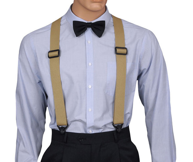 Khaki no buzz airport friendly suspenders