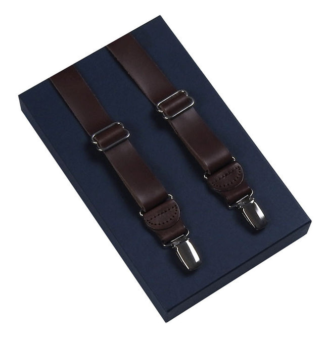 Brown Leather Suspenders