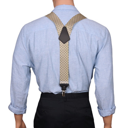 Wide Khaki Dotted Braces Y Back