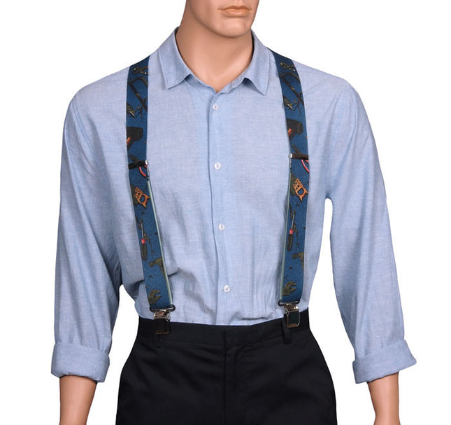 Blue Braces With Tool Motif