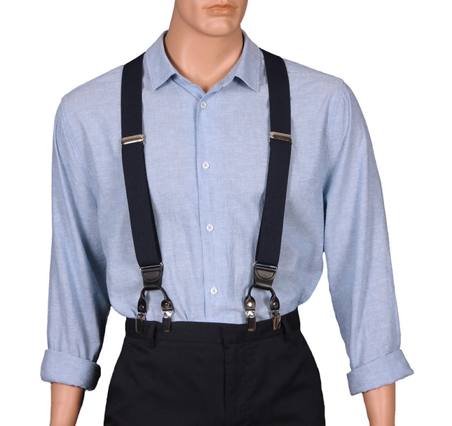 Navy Double Clip Suspenders