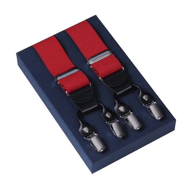 Red Double Clip Suspenders